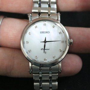 Seiko Premier Quartz Diamond Accent MOP SXB433